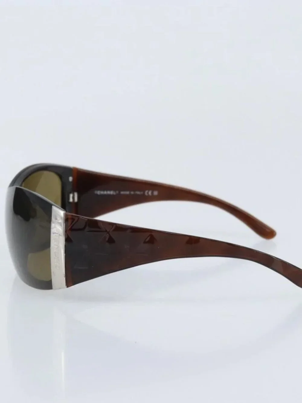 CHANEL Sunglasses plastic Brown CC Auth BA11836